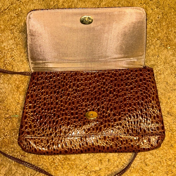 Vintage genuine leather faux reptile purse / handbag - Picture 3 of 4
